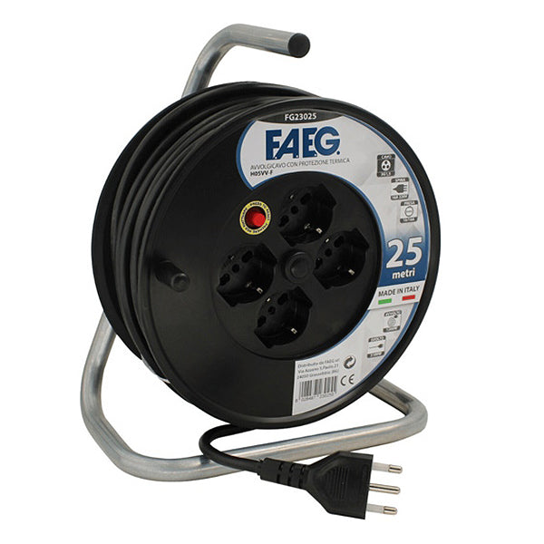 FAEG TAMBURO AVVOLGICAVO CON CAVO DA MT25 230V NERO