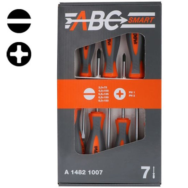 ABC TOOLS SMART SERIE DI 7 GIRAVITI A TAGLIO E A CROCE PHILLIPS