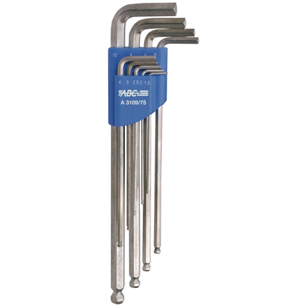 ABC TOOLS SERIE  9 CHIAVI MASCHIO ESAGONALI SFERICHE MM1,5-MM10