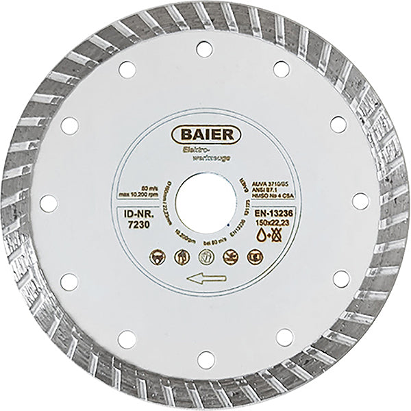 BAIER DISCO DIAMANTATO TURBO MULTIUSO 10 MM D.MM150X1,2X22,23