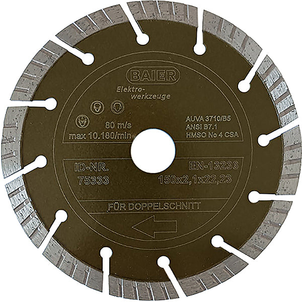 BAIER DISCO DIAMANTATO GOLD II 10 MM D.MM150X2,1X22,23