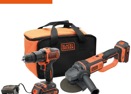 BLACK+DECKER KIT TRAPANO A PERCUSSIONE+SMERIGLIATRICE BCK24D2S-QW*