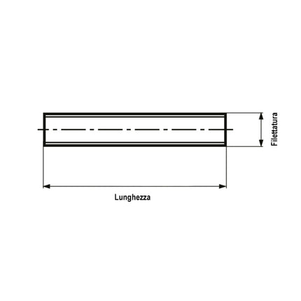 BARRA FILETTATA IN ACCIAIO INOX A2 M20X2,5X1000 DIN 976