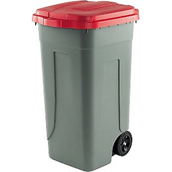 MOBIL PLASTIC BIDONE RACCOLTA DIFFERENZIATA CON COPERCHIO LT100 ROSSO