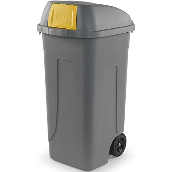 MOBIL PLASTIC BIDONE RACCOLTA DIFFERENZIATA PUSH GIALLO LT100