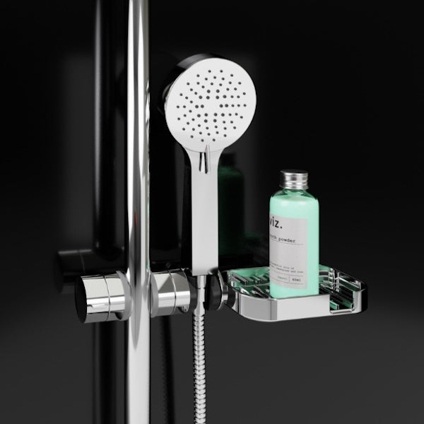 IDRO-BRIC SCORREVOLE CON SUPPORTO DOCCIA INCLINABILE E PORTASAPONE