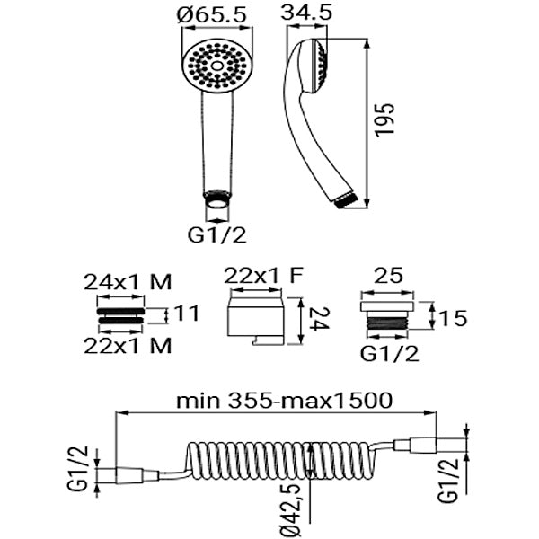 IDRO-BRIC DUPLEX WENDY DOCCETTA 1 GETTO CON FLESSIBILE A MOLLA