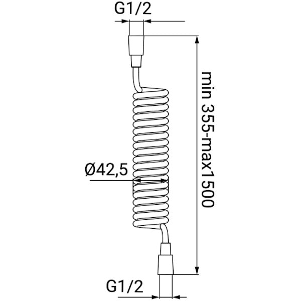 IDRO-BRIC TUBO FLESSIBILE A MOLLA ESTENSIBILE BIANCO CM150