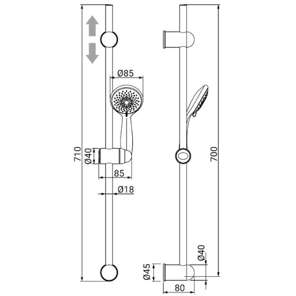 IDRO-BRIC SET SALISCENDI DOCCIA MALI