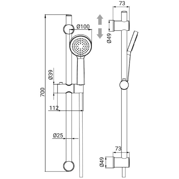 IDRO-BRIC SET SALISCENDI DOCCIA VOGUE
