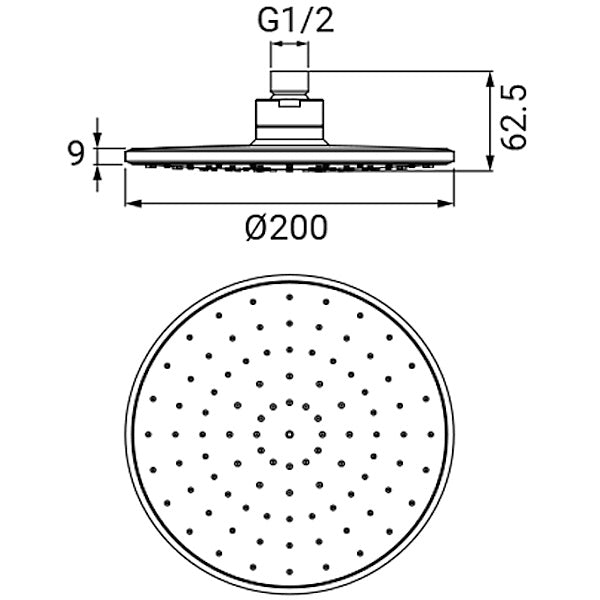 IDRO-BRIC SOFFIONE PER DOCCIA WINDJET TONDO CROMATO D.CM20