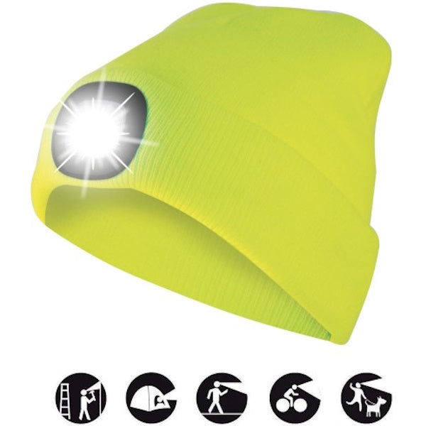 VELAMP CAPPELLINO MAGLINA CON LUCE LED RICARICABILE USB GIALLO LIME