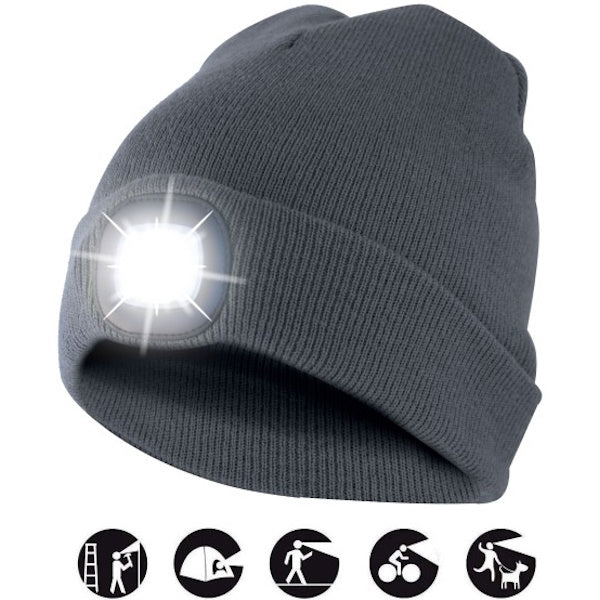 VELAMP CAPPELLINO MAGLINA CON LUCE LED RICARICABILE USB GRIGIO