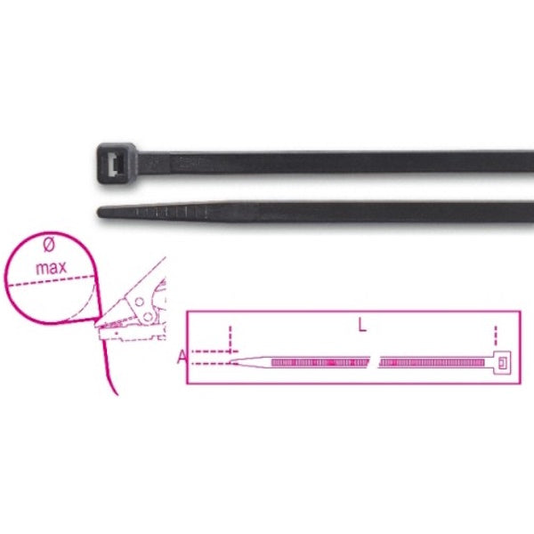 BETA  1748-N FASCETTE DI CABLAGGIO IN NYLON NERO PZ100