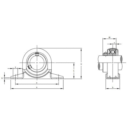 SUPPORTO LAMIERA STAMPATA CON CUSCINETTO BPP 207 ALBERI D.MM35 IMPORT