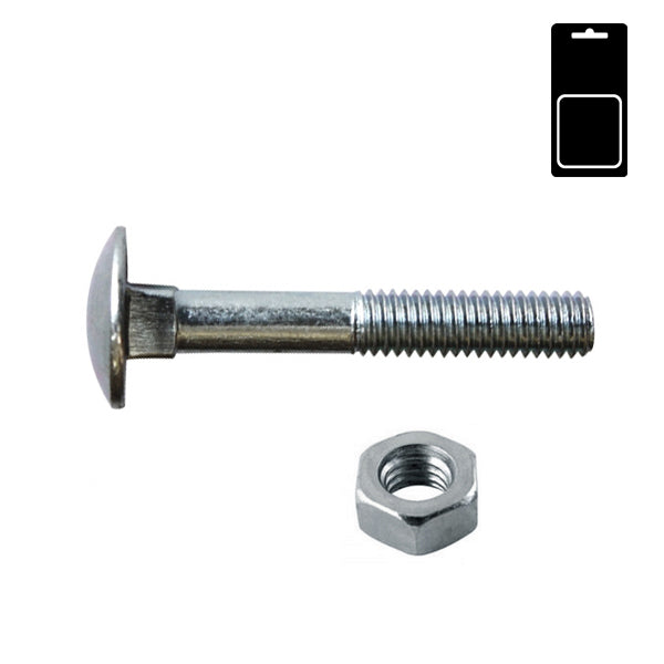 SODIFER BULLONI TESTA TONDA QUADRO SOTTOTESTA E DADO M6X50 BLISTER PZ 8*