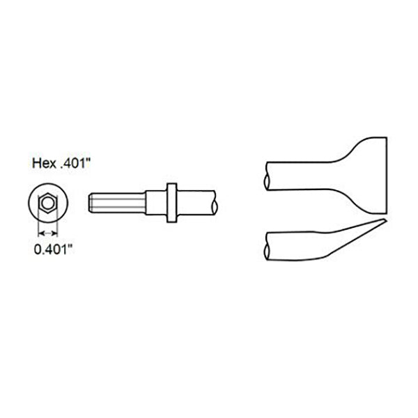 CHICAGO PNEUMATIC SCALPELLO ESAGONALE AD ANGOLO MM180X32