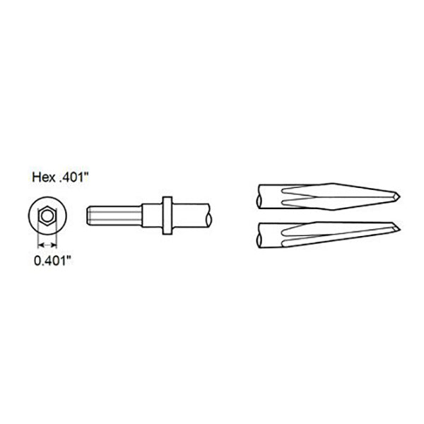 CHICAGO PNEUMATIC SCALPELLO ESAGONALE A PUNTA DI DIAMANTE MM180X7,6