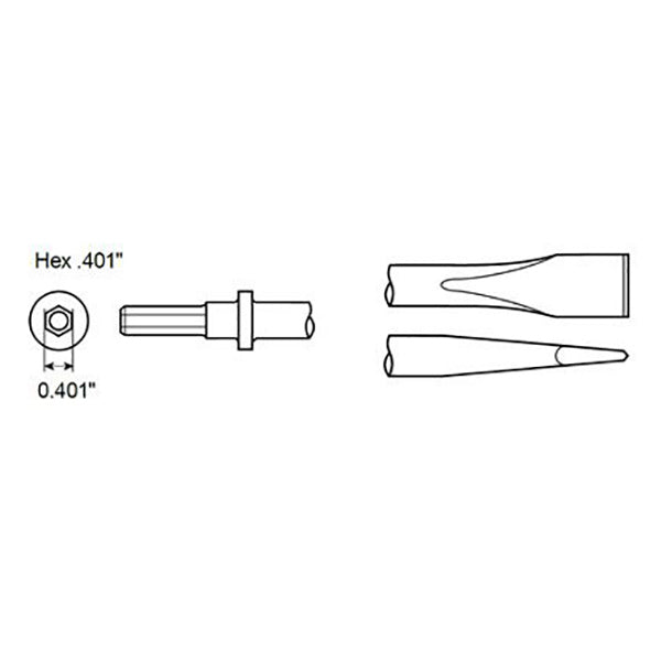 CHICAGO PNEUMATIC SCALPELLO ESAGONALE DIRITTO MM180X19