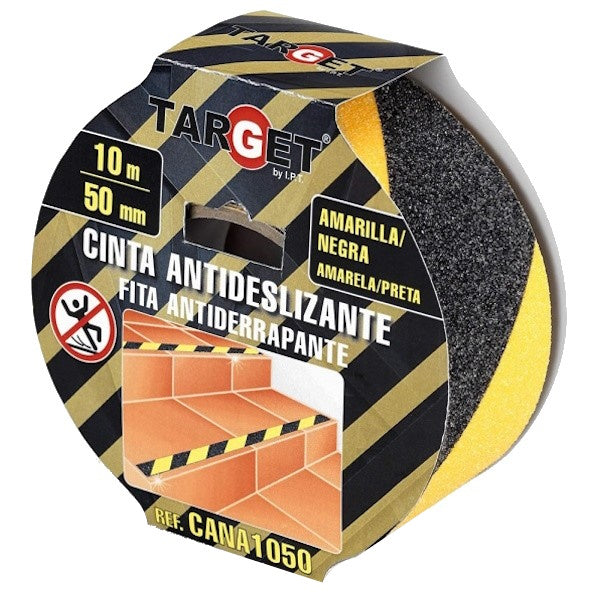 TARGET NASTRO ADESIVO ANTISCIVOLO BICOLORE GIALLO/NERO MM50X10MT