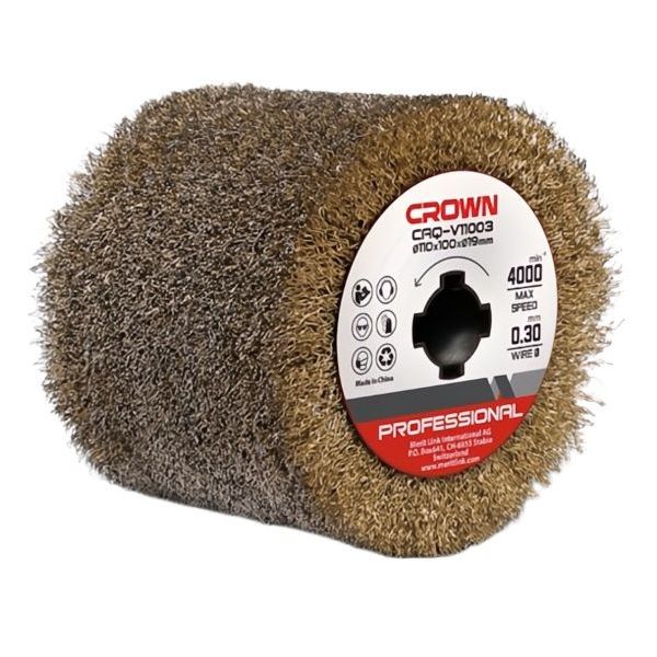 CROWN RULLO ABRASIVO IN OTTONE PER SATINATRICE D.MM110X100 FORO D.MM19