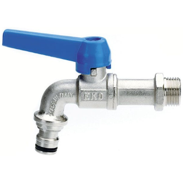 IDRO-BRIC RUBINETTO PORTAGOMMA A SFERA EKO CON INNESTO RAPIDO DA 1/2"