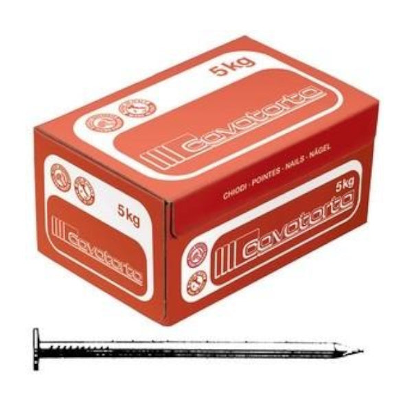 CAVATORTA CHIODI ACCIAIO TESTA PIANA IN SCATOLA ROSSA