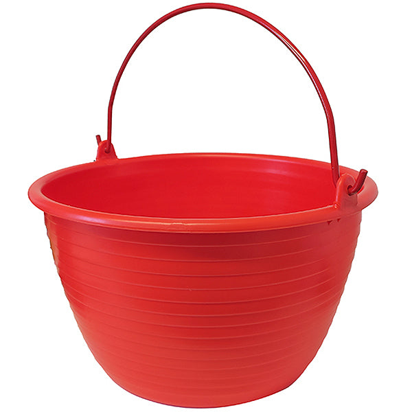 MOBIL PLASTIC CESTO TONDO ARANCIONE CON MANICO IN FERRO LT15