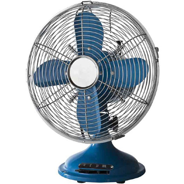 CFG VENTILATORE DA TAVOLO MOD. CROMO 30 ALTEZZA CM.40 COLORE BLU
