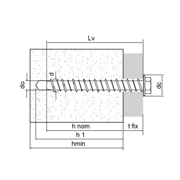 FRIULSIDER VITE PER CALCESTRUZZO TE CON COLLARE ZINCATA CLR