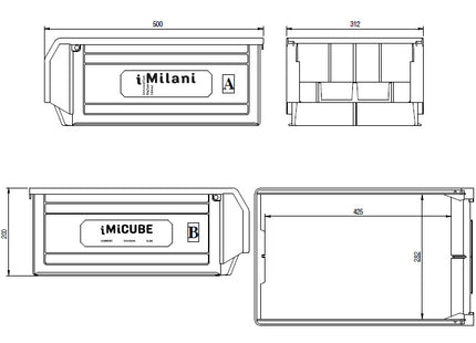 IMILANI CONTENITORE IN PLASTICA COMPAT 4 MM310X500X200H GRIGIO