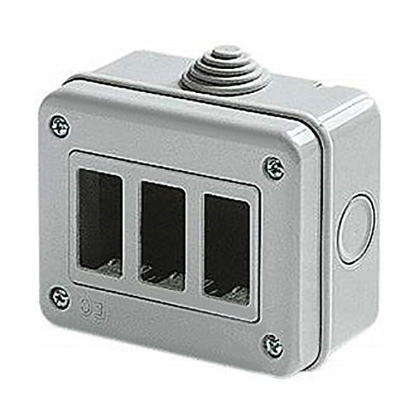 ELETTROCANALI CONTENITORE DA PARETE PER APPARECCHI 3 POSTI IP40