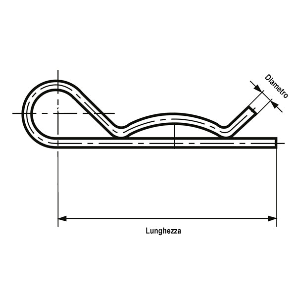 COPIGLIA BETA ELASTICA IN FERRO ZINCATO UNI 8833-A