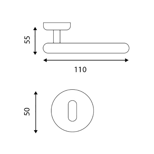 COTTALI MOON MANIGLIA PER PORTA ROSETTA + BOCCHETTA PLASTICA BIANCA*