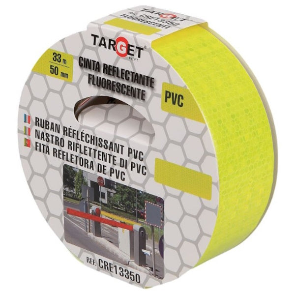 TARGET NASTRO PRISMATICO RIFLETTENTE IN PVC MM50X33MT GIALLO FLUO