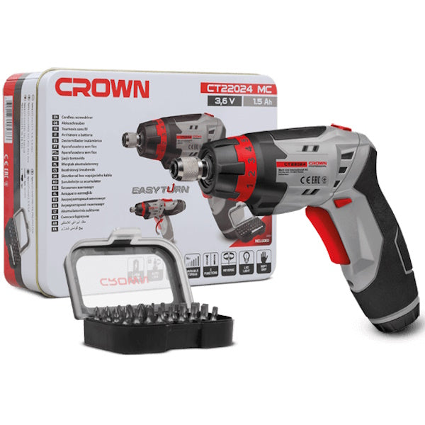 CROWN AVVITATORE A BATTERIA DA 3,6V 1,5AH + KIT INSERTI ART. CT22024 MC