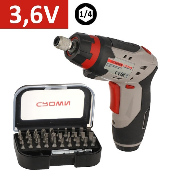 CROWN AVVITATORE A BATTERIA DA 3,6V 1,5AH + KIT INSERTI ART. CT22024 MC