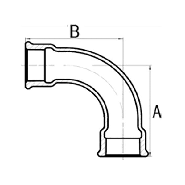 GT COMIS ART1202 CURVA IN GHISA A 90° FEMMINA/FEMMINA
