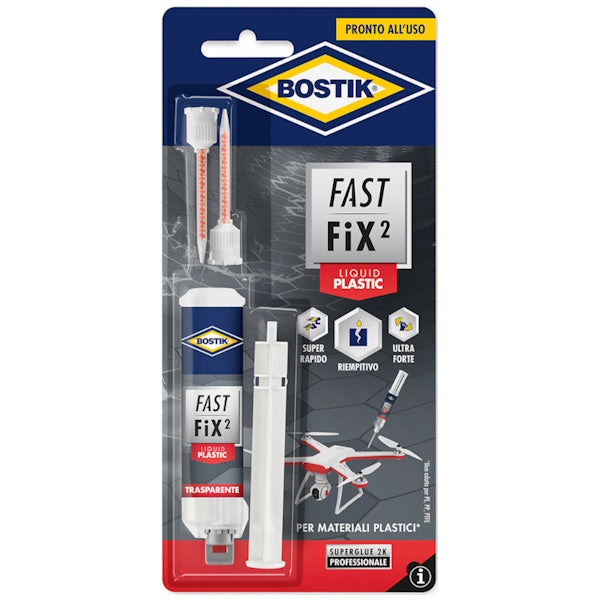 UHU BOSTIK FAST FIX2 LIQUID PLASTIC SIRINGA COLLA BICOMPONENTE GR10