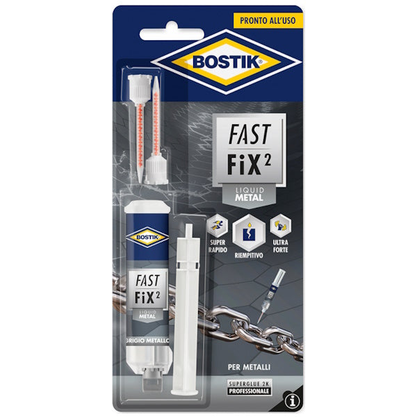 UHU BOSTIK FAST FIX2 LIQUID METAL SIRINGA COLLA BICOMPONENTE GR10