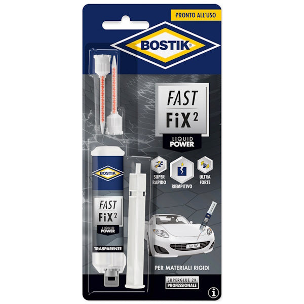UHU BOSTIK FAST FIX2 LIQUID POWER SIRINGA COLLA BICOMPONENTE GR10