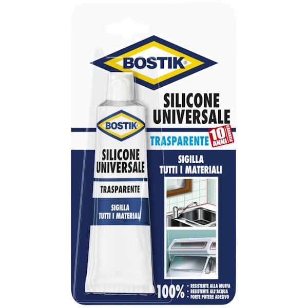 UHU BOSTIK SILICONE UNIVERSALE ACETICO TRASPARENTE BLISTER ML 60