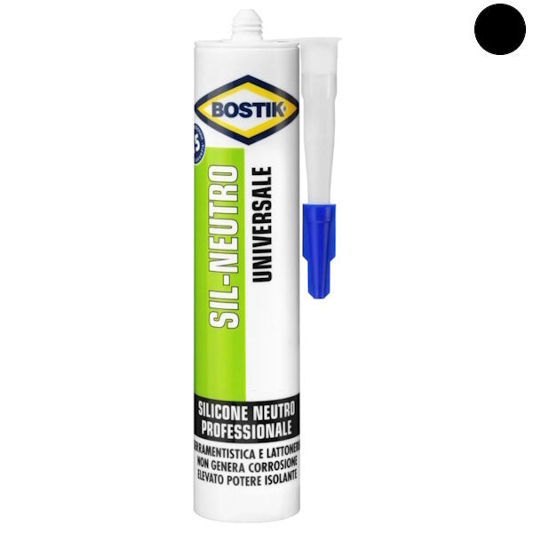 UHU BOSTIK SIL-NEUTRO SILICONE NEUTRO NERO RAL 9005 ML300