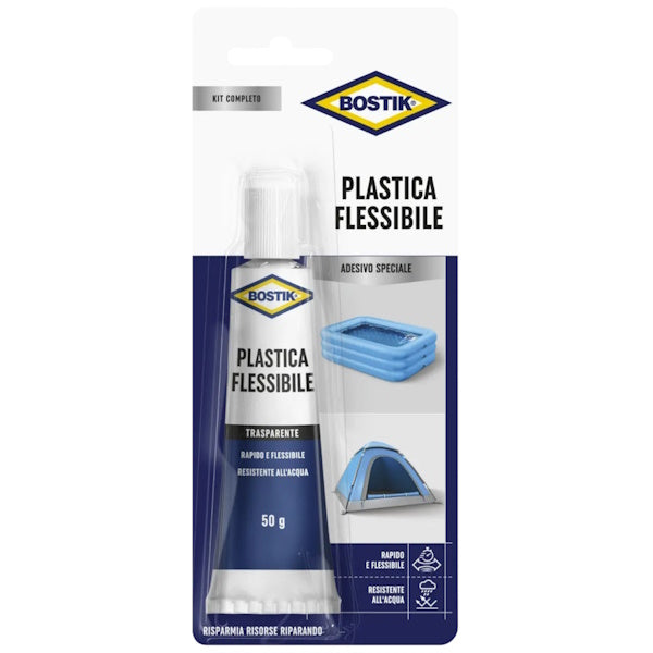 UHU BOSTIK PLASTICA FLESSIBILE ADESIVO TRASPARENTE BLISTER GR50