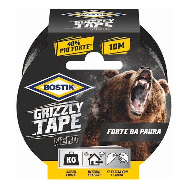 UHU BOSTIK GRIZZLY TAPE NASTRO TELATO IN PE ESTRUSO MM50X10MT NERO