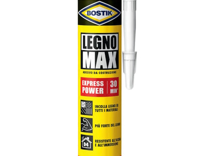 UHU BOSTIK LEGNO MAX EXPRESS POWER COLLA PER LEGNO CL.D4 CARTUCCIA GR380