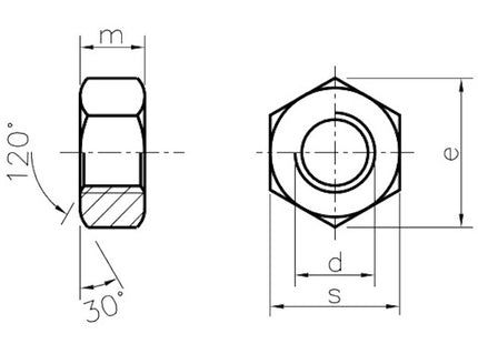 DADO ESAGONALE MEDIO PASSO GROSSO OTTONE UNI 5588
