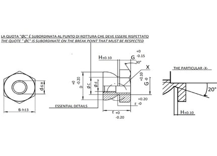 DADO ANTIFURTO A STRAPPO IN ACCIAIO INOX A2