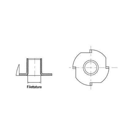 FRIULSIDER DADO A GRIFFE PER LEGNO ZINCATO BIANCO M10 ART. DCG