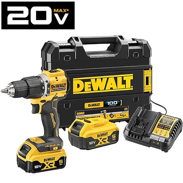 DEWALT TRAPANO AVVITATORE A PERCUSSIONE A BATTERIA 18V 5,0AH DCD100YP2T